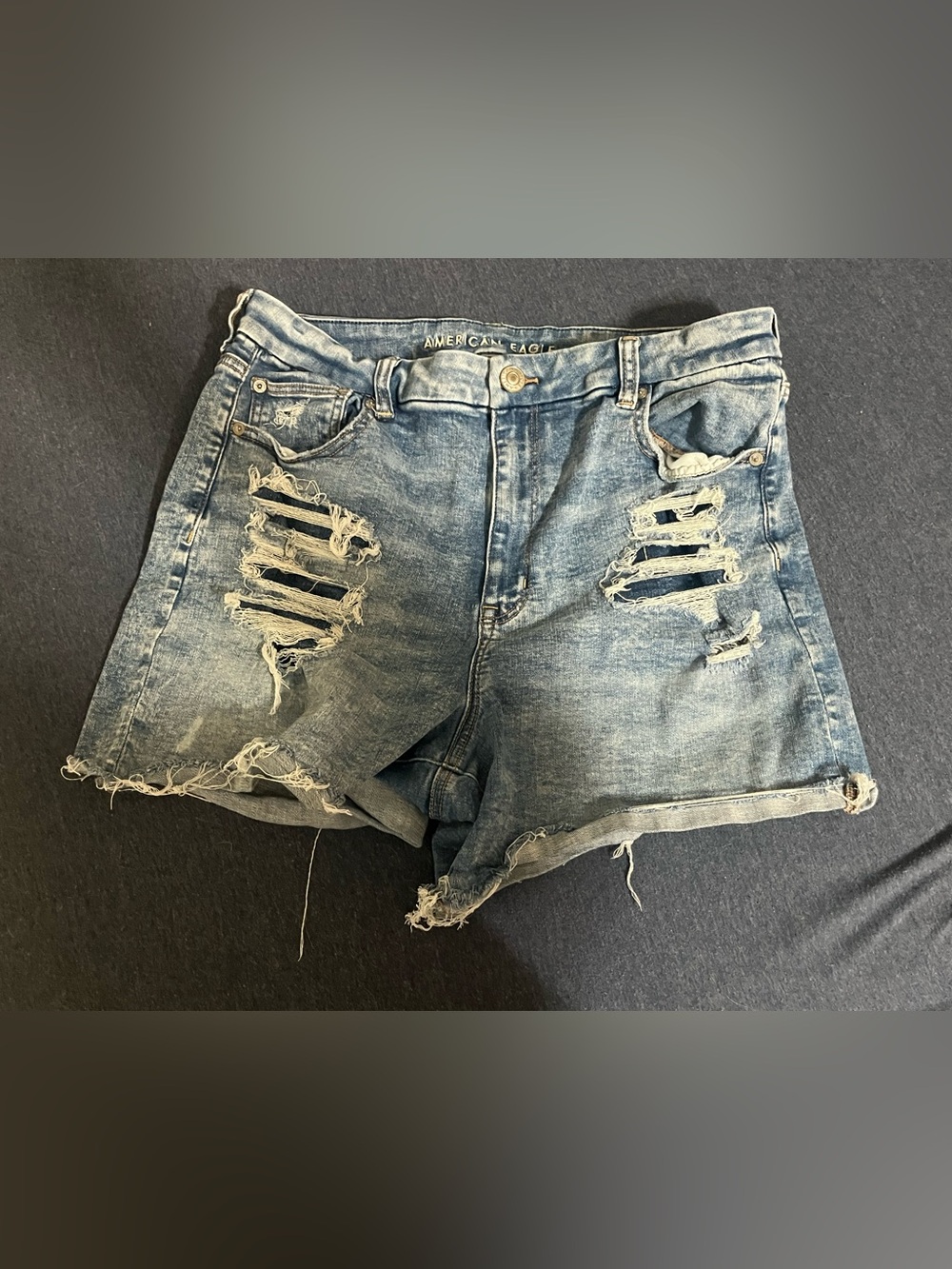 American Eagle Outfitters Light Wash Distressed Denim Shorts